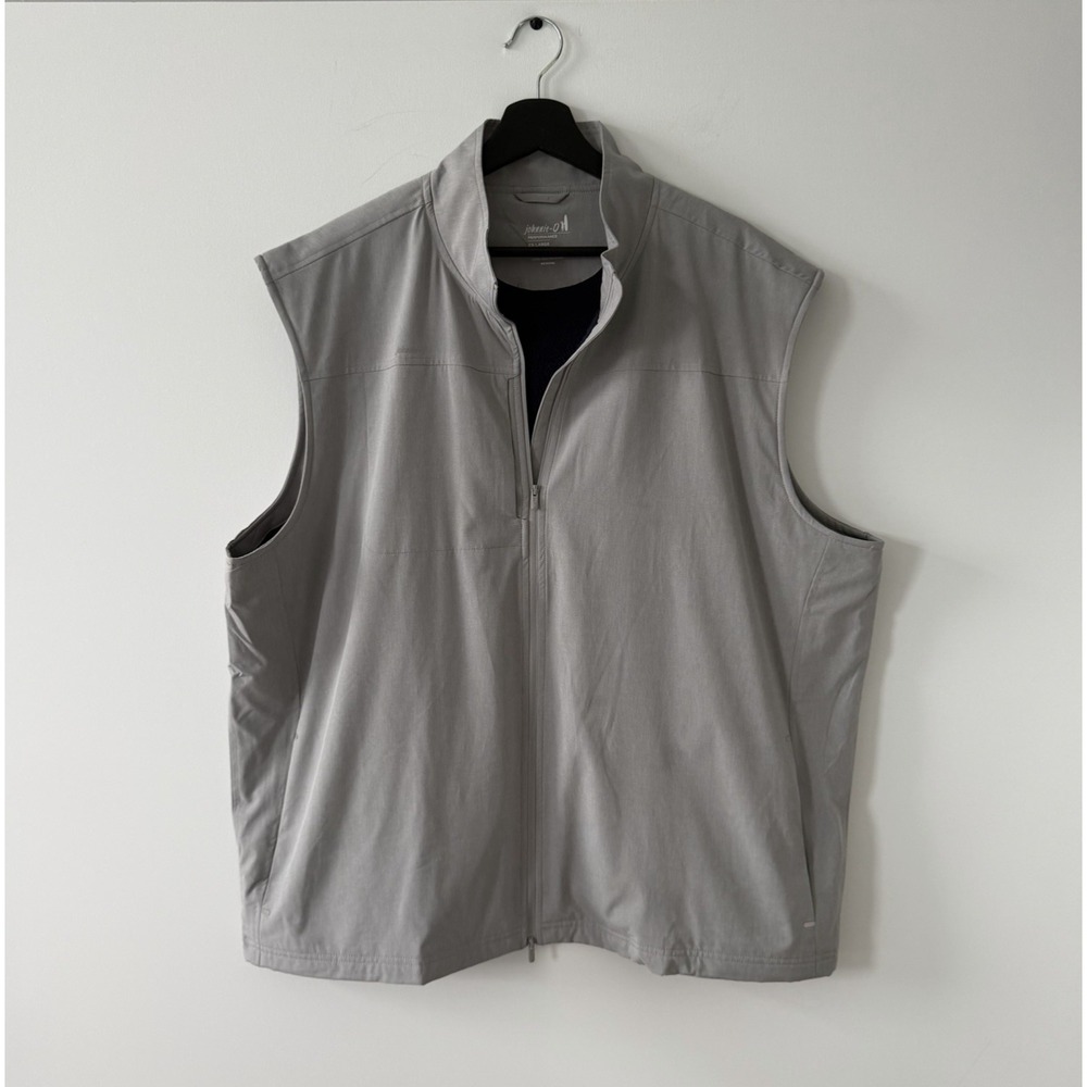 Johnnie-O Big Sur Performance Primaloft Vest Mens XXL Seal Grey Navy Lining